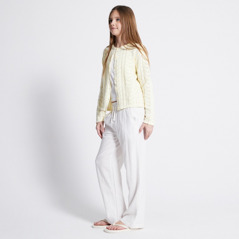 Crochet knit cardigan "Vidia star" Light Yellow